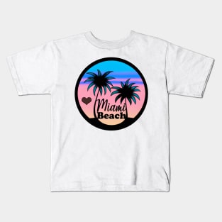 Miami Beach Palm Trees Kids T-Shirt